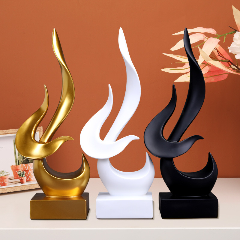 Interior Design Apartment - Creative Flame Bird Statues Abstract Sculpture
