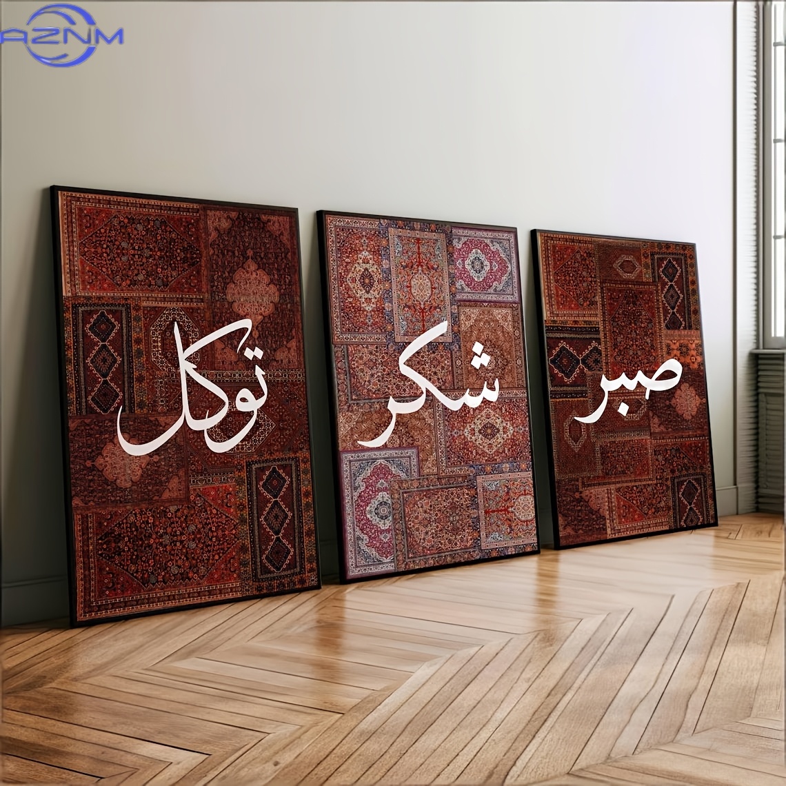 2D FLAT 3pcs Set Unframed Boho - Printed Rug Abstract ulasan dan harga
