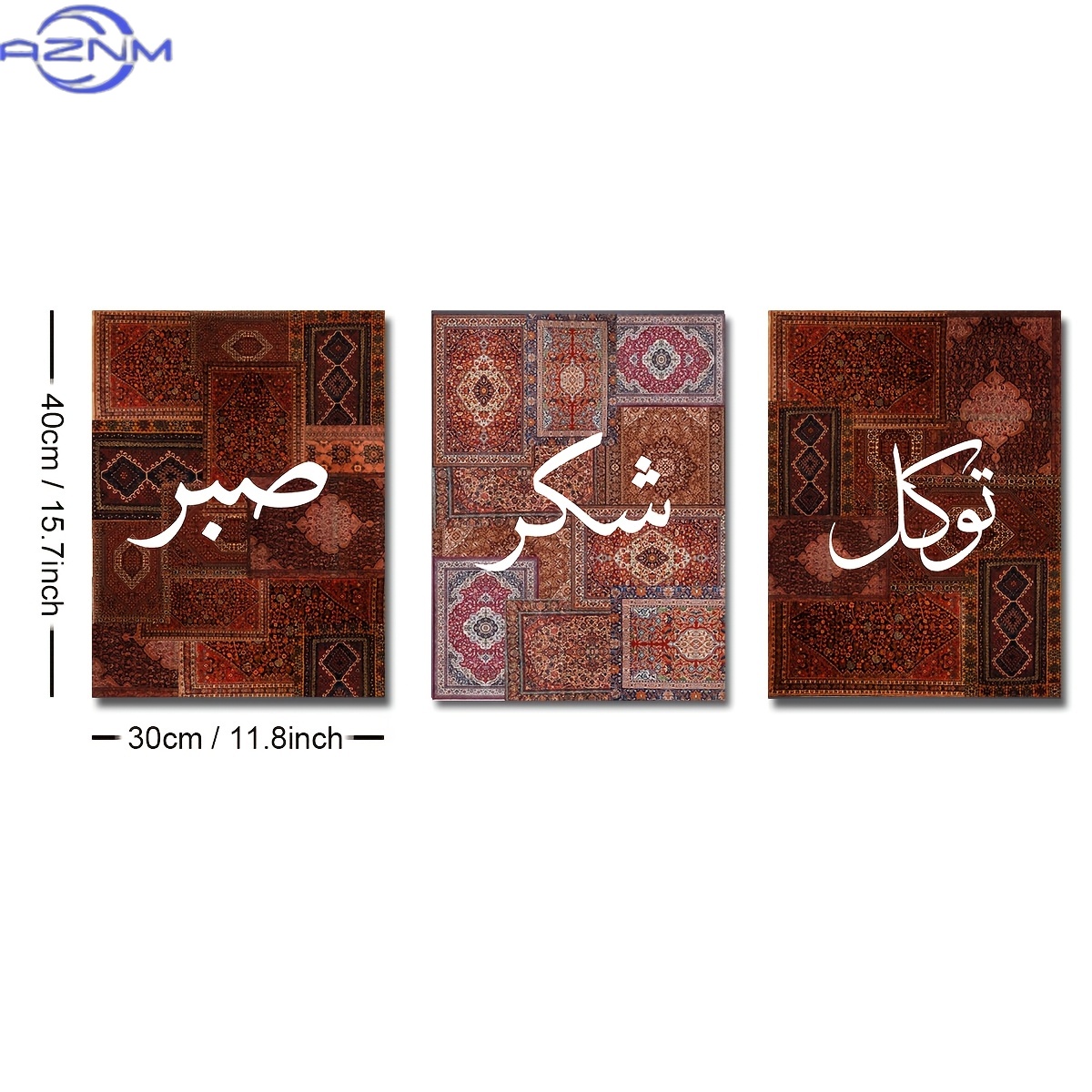 2D FLAT 3pcs Set Unframed Boho - Printed Rug Abstract ulasan dan harga