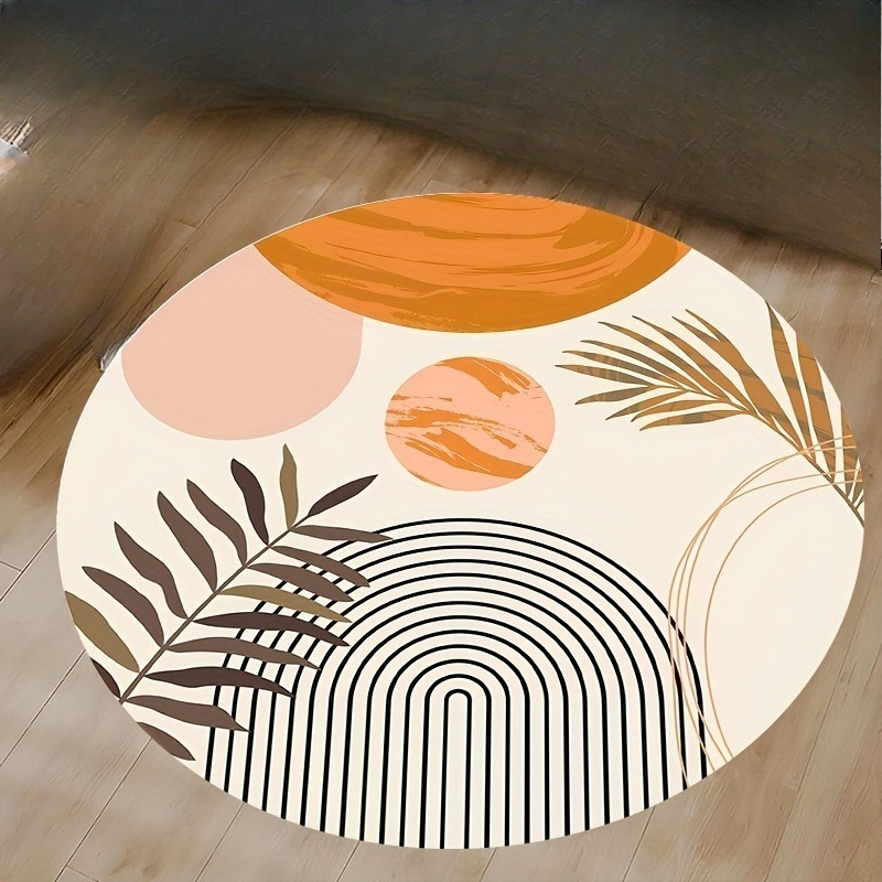 Mid Century Modern Circular Ar - Printed Rug Abstract ulasan dan harga
