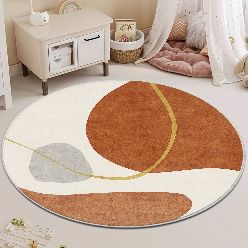 Mid Century Modern Circular Ar - Printed Rug Abstract ulasan dan harga