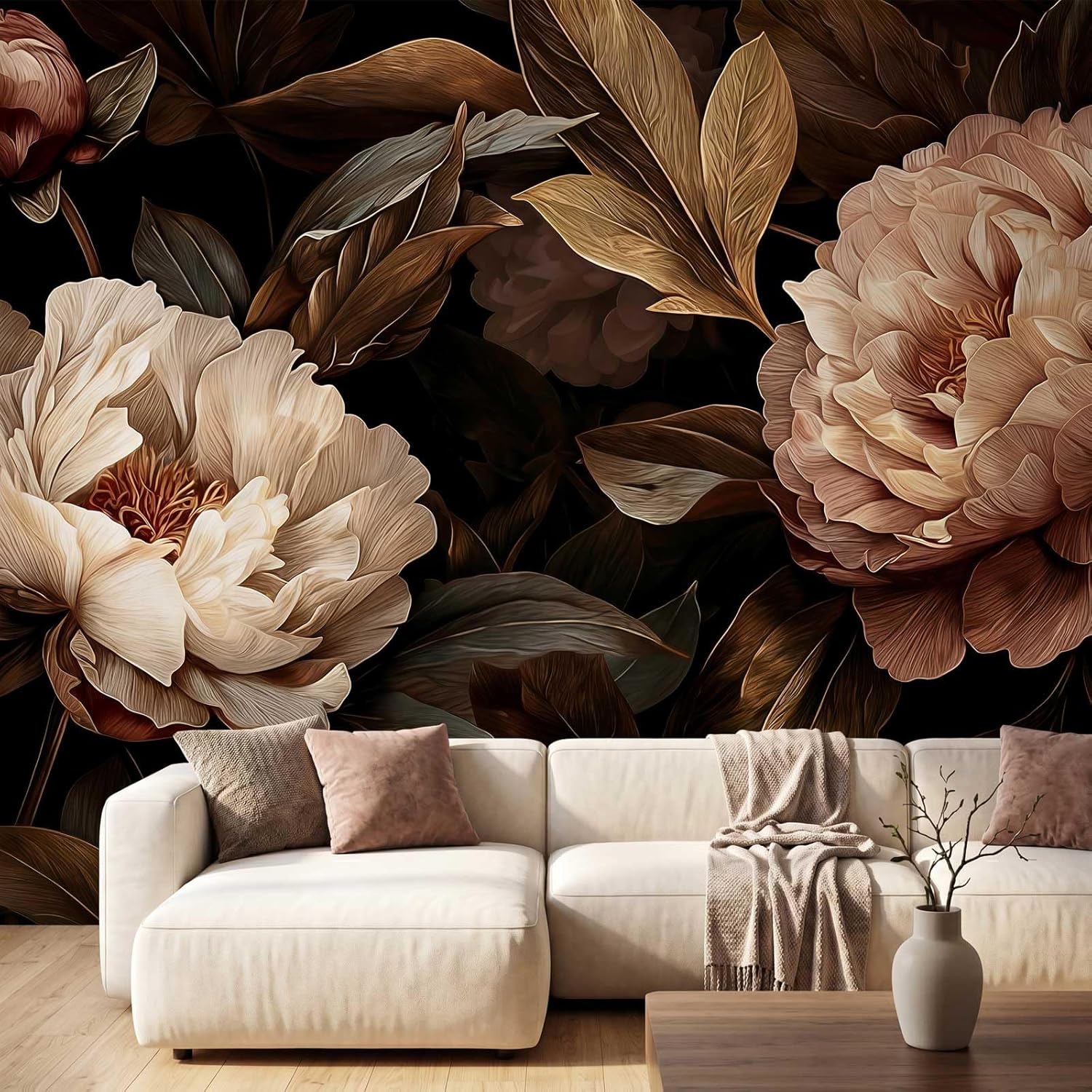 Elegant Peony Floral Tapestry  - Interior Design Apartment ulasan dan harga