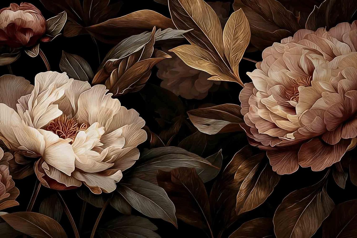 Elegant Peony Floral Tapestry  - Interior Design Apartment ulasan dan harga