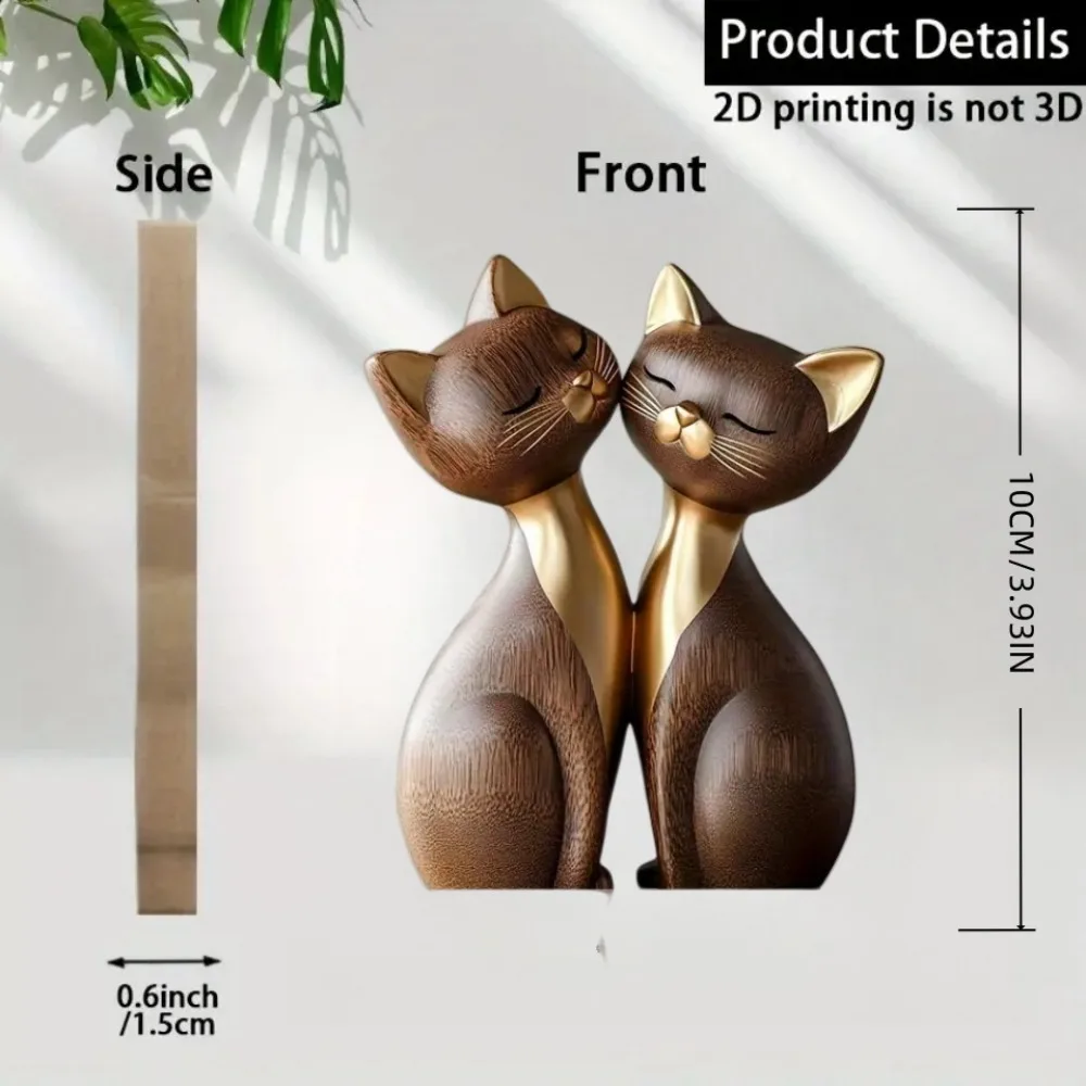 Wooden Kitten Couple Sculpture - Interior Design Apartment ulasan dan harga