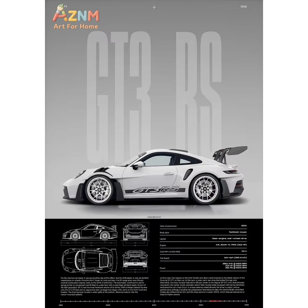 1pc Minimalist 911 GT3-RS 718  - Interior Design Apartment ulasan dan harga
