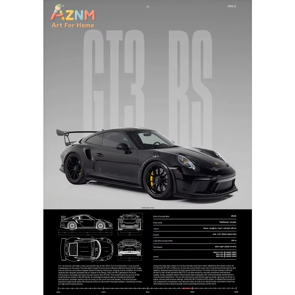 1pc Minimalist 911 GT3-RS 718  - Interior Design Apartment ulasan dan harga