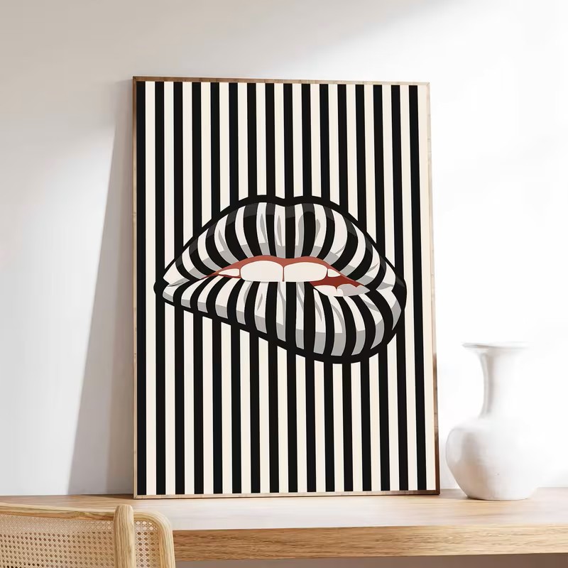 Simple and Abstract Striped Li - Interior Design Apartment ulasan dan harga